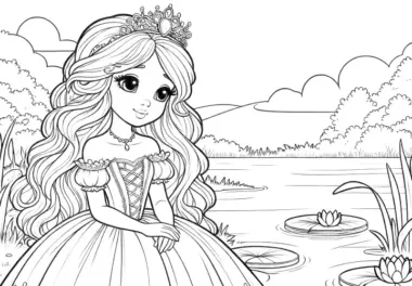 Zum Download: Zauberhafte Prinzessin und Frosch am idyllischen See