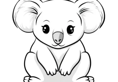 Knuffiger Koala als Malvorlage für Kinder (Kostenlos)