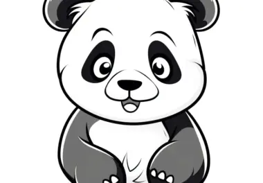 Niedlicher Panda zum Ausmalen: Bild ohne Hintergrund zum Herunterladen (Kostenlos)