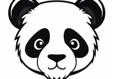 Flauschiger Panda-Kopf: Einfache Malvorlage kostenlos zum Download