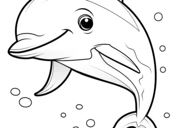 Lieber Delfin: Einfache Malvorlage für Kinder (Kostenlos)