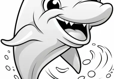 Frecher Delfin zum Ausmalen: Kostenloser Download für Kinder (Gratis)