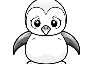 Flauschiger Pinguin: Einfache Malvorlage für Kinder (Gratis)