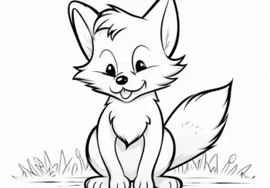 Fröhlicher Fuchs: Niedliches Ausmalbild für Kinder (Kostenlos)