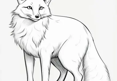 Realistischer Fuchs: Ausmalbild für Erwachsene (Kostenlos)