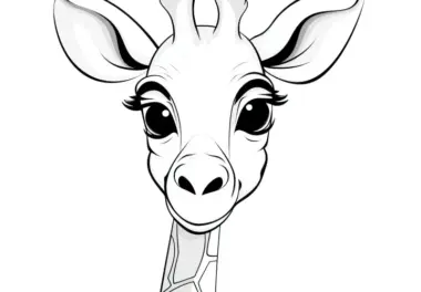 Giraffen Kopf zum Ausmalen: Malvorlage zum Download (Gratis)