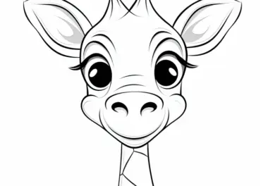 Niedliches Giraffenmädchen im Cartoon-Look als Ausmalbild (Gratis)