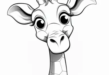 Lustige Giraffe als Malvorlage (Gratis)