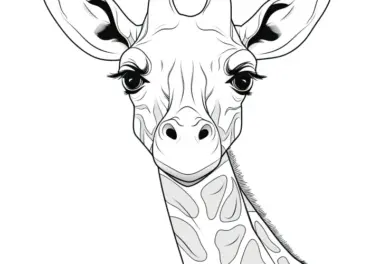 Realistische Giraffe: Malvorlage zum Download (Gratis)