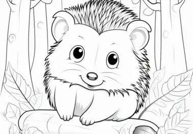 Igel im Wald: Gratis Ausmalbild zum Download