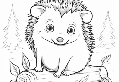 Niedlicher Igel als Ausmalbild zum Download (Gratis)