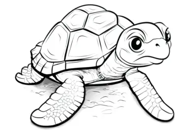 Grummelige Schildkröte Ausmalbild für Kinder – Gratis Download