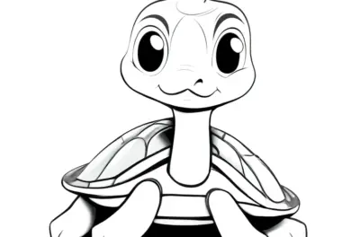 Neugierige Schildkröte Ausmalbild für Kinder – Gratis Download