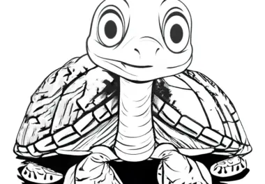 Lustige Schildkröte Ausmalbild für Kinder – Kostenlos downloaden