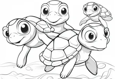 Wasserschildkröten Ausmalbild kostenlos herunterladen