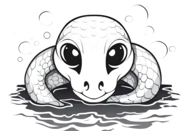 Gefährliche Wasserschlange als Malvorlage (Gratis)