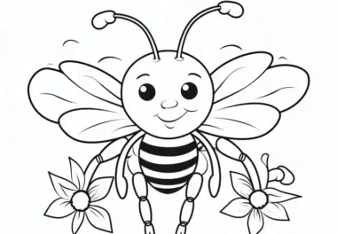 Niedliche Biene zum Ausmalen: Kostenlos zum Download