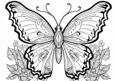 Filigraner Schmetterling komplex: Ausmalbild zum Download (Kostenlos)
