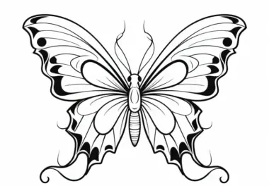 Eleganter Schmetterling: Ausmalbild gratis herunterladen