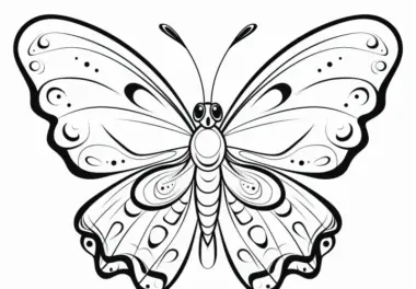 Schmetterling mit großen Augen: Ausmalbild kostenlos zum Download