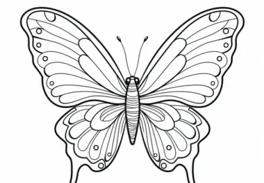 Wunderschöner Schmetterling: Einfache Malvorlage für Kinder (Kostenlos)