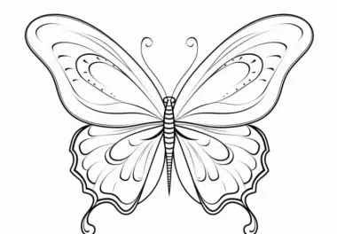 Schöner Schmetterling: Einfache Malvorlage zum Download