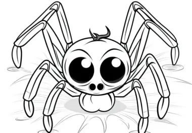 Gruselige Spinne als Malvorlage (Kostenlos)