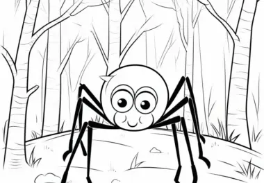 Malvorlage: Alte Spinne im Wald (Kostenlos)