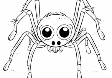 Spinne als kostenlose Malvorlage zum Ausmalen