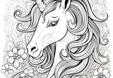 Einhorn-Kopf: Ausmalbilder & Malvorlagen