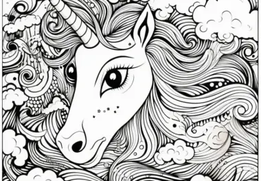 Magischer Einhorn-Kopf: Kostenlose Malvorlage zum Download (Gratis)