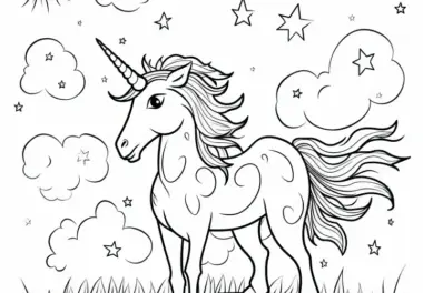 Einhörner, Regenbogen & Sterne: Ausmalbilder