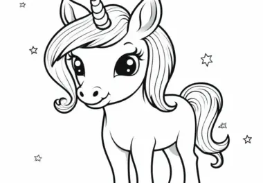 Einhorn: einfache Ausmalbilder & Malvorlagen
