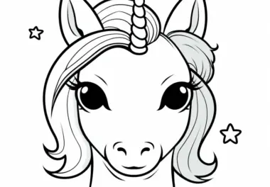 Einhornportrait: Einfaches Ausmalbild für Kinder (Gratis)