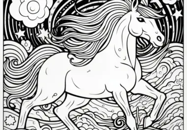 Einhorn: Ausmalbilder für Erwachsene