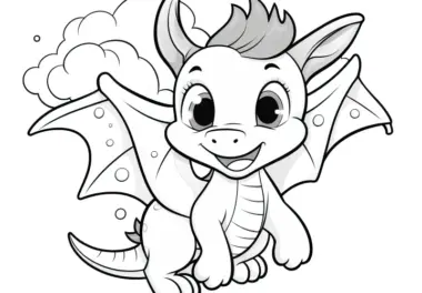 Lachender Drache: Malvorlage zum Herunterladen (Gratis)