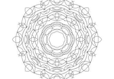 Mandala-Vorlage mit großen Ornamenten und Strukturen zum Ausmalen (Kostenlos)