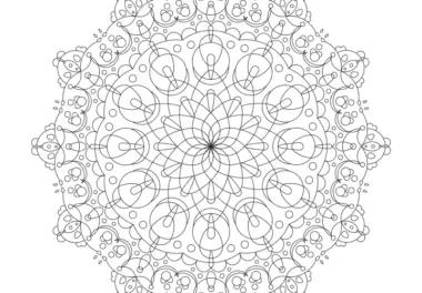 Mandala-Vorlage: Ornamente, Kreise, Ellipsen und runde Formen als Ausmalbild (Gratis)