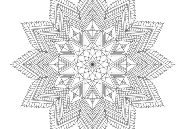 Mandala Vorlage: Leuchtender Stern mit Ornamenten (Kostenlos)