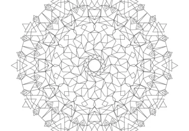 Mandala-Vorlage mit Ornamenten und Mosaiksteinen (Gratis)