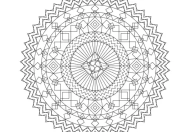 Mandala-Vorlage: Ornamente mit zackigen Linien zum Download (Gratis)