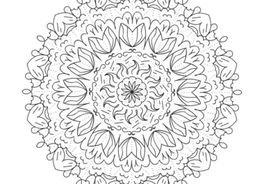 Mandala-Vorlage: Ornamente und Sonne zum Download (Kostenlos)