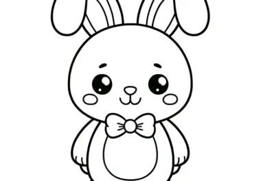 Süßer kleiner Osterhase: Einfache Malvorlage für Kinder (Kostenlos)
