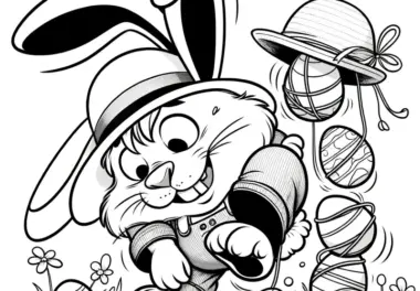 Verrückter Osterhase mit Problemen beim Osternest befüllen (Kostenlos)