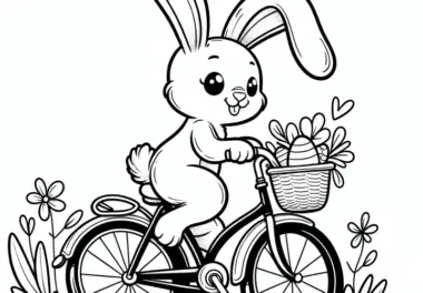 Kleines Osterhäschen mit Fahrrad: Niedliches Osterbild zum Herunterladen (Gratis)