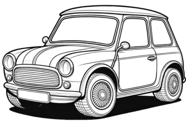 Alter Trabant: Kleines Auto Ausmalbild (Gratis)