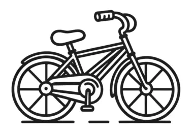 Kleines Kinderfahrrad: Einfache Malvorlage für Kinder (Gratis)