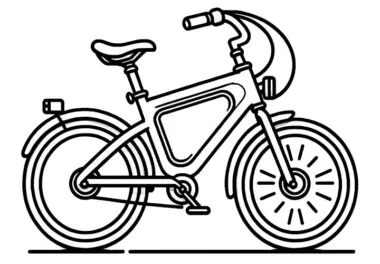 Einfaches Ausmalbild: Kinderfahrrad zum Herunterladen (Kostenlos)