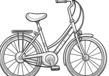 Mädchen Fahrrad: Kostenloses Ausmalbild für Kinder