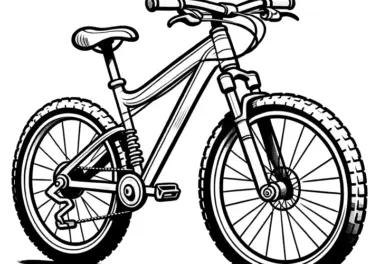 Mountainbike mit dicken Reifen: Gratis Malvorlage zum Download
